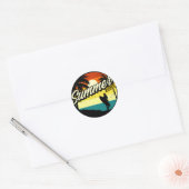 Sticker Rond Silhouette Rétro Vibes (Enveloppe)