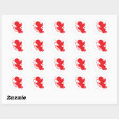 Sticker Rond Silhouette rouge cupide (Feuille)