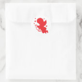 Sticker Rond Silhouette rouge cupide (Sac)