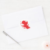 Sticker Rond Silhouette rouge cupide (Enveloppe)