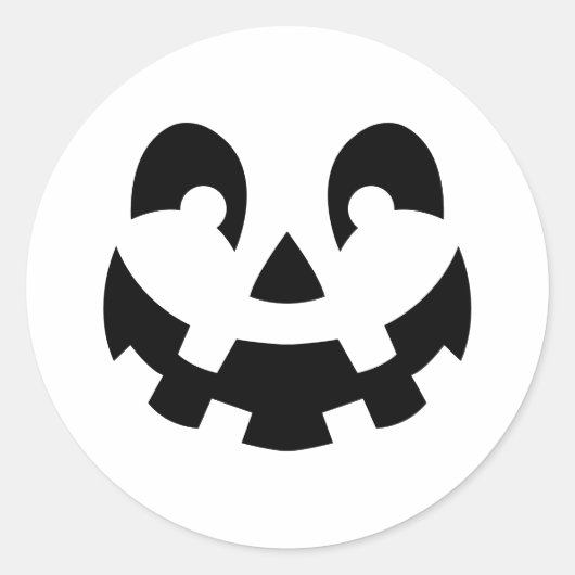 Sticker Rond Silhouette simple Citrouille sculpté Halloween (Devant)