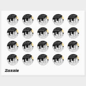 Sticker Rond Silhouette Skyline de New York (Feuille)