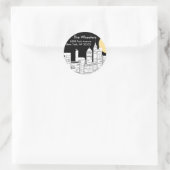 Sticker Rond Silhouette Skyline de New York (Sac)