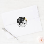 Sticker Rond Silhouette Skyline de New York (Enveloppe)