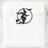 Sticker Rond Silhouette sorcière (Sac)