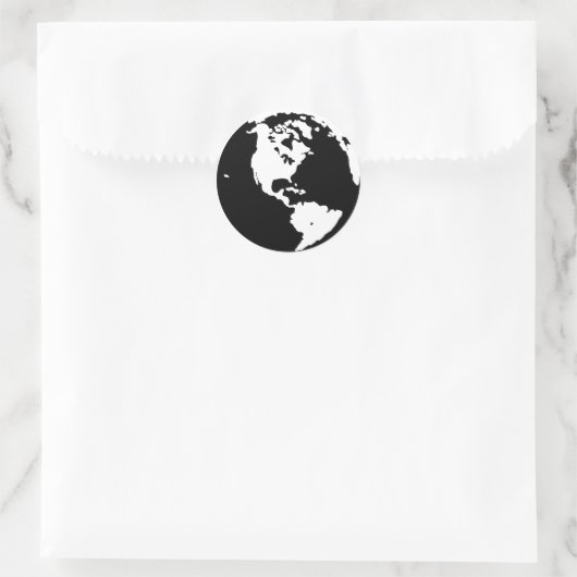 Sticker Rond Silhouette terrestre (Sac)