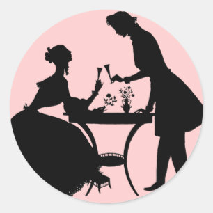 Sticker Rond Silhouette vintage