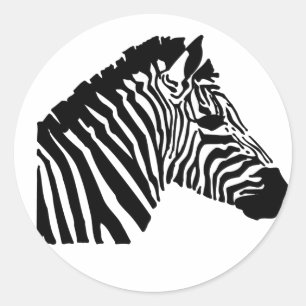 Sticker Rond Silhouette Zebra