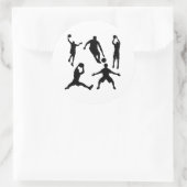 Sticker Rond Silhouettes de basket-ball (Sac)