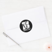 Sticker Rond Silhouettes de chaton blanc - Design Feline mignon (Enveloppe)