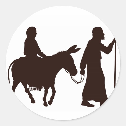Sticker Rond Silhouettes de Marie et Joseph (Devant)