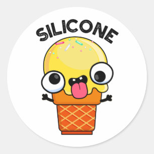 Sticker Rond Silicone Funny Crème de glace Cone Pun