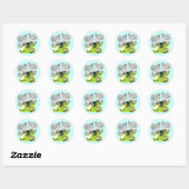 Sticker Rond Silkie Bantam Splash Family (Feuille)