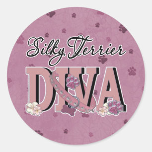 Sticker Rond Silky Terrier DIVA