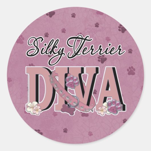 Sticker Rond Silky Terrier DIVA (Devant)