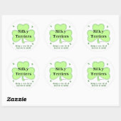 Sticker Rond Silky Terrier Heaven, Saint Patrick's day Terrier (Feuille)
