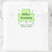 Sticker Rond Silky Terrier Heaven, Saint Patrick's day Terrier (Sac)