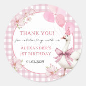 Sticker Rond Silly Goose 1er anniversaire (Devant)