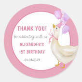 Sticker Rond Silly Goose 1er Anniversaire Classic Round Stick (Devant)