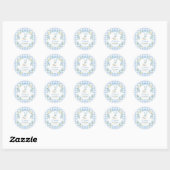 Sticker Rond Silly Goose Blue Bow Anniversaire (Feuille)