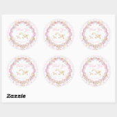Sticker Rond Silly Goose Pink Gingham Baby Shower Thank You (Feuille)