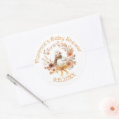 Sticker Rond Silly Goose Rustic Bow Baby shower Thank you (Enveloppe)