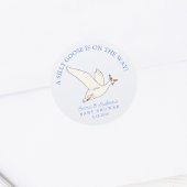 Sticker Rond Silly Goose sur le chemin Baby shower garçon