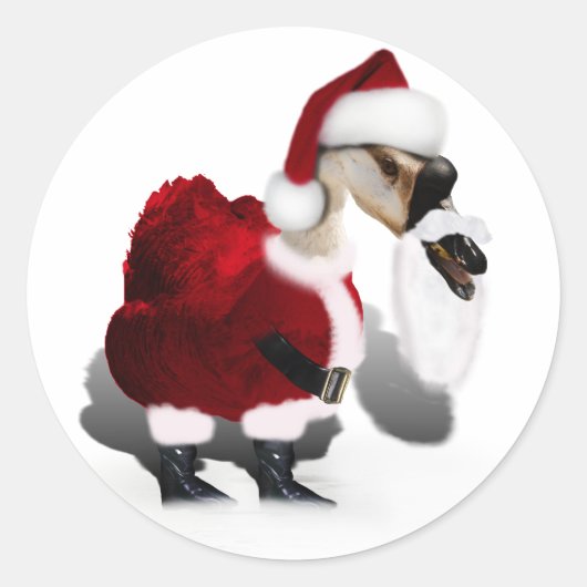 Sticker Rond Silly Santa Goose - A Web Footed Christmas (Devant)