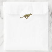 Sticker Rond Siloette léopard Brown et jaune (Sac)