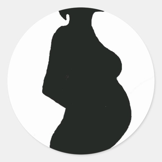 Sticker Rond Silouhette, femme enceinte (Devant)