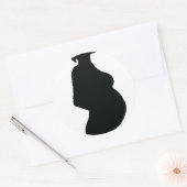 Sticker Rond Silouhette, femme enceinte (Enveloppe)