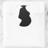 Sticker Rond Silouhette, femme enceinte (Sac)