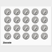 Sticker Rond Silver (Feuille)
