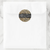 Sticker Rond Silver Black and Gold Foil Leopard 60 & Fabulous (Sac)