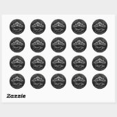 Sticker Rond Silver Black Diamond Tiara fête d'anniversaire (Feuille)