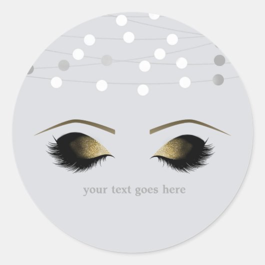 Sticker Rond Silver Blanc Glam Gold Maquillage Eyelashes Favori (Devant)