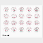 Sticker Rond Silver Bourgogne Confetti Graduation 2025 (Feuille)