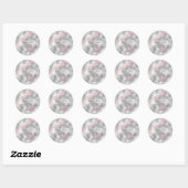 Sticker Rond Silver Brocade Quinzième anniversaire Rose Gold ID (Feuille)