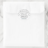 Sticker Rond Silver Confetti Graduation 2025 (Sac)