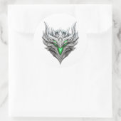 Sticker Rond Silver Dragon Emblem (Sac)