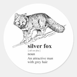 STICKER ROND SILVER FOX
