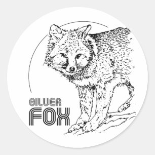 STICKER ROND SILVER FOX VINTAGE