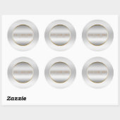 Sticker Rond Silver & Gold Elegant Classy Glam Wedding Favor (Feuille)