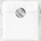 Sticker Rond Silver Grey Fabriqué avec amour mignon Nom du symb (Sac)