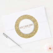 Sticker Rond Silver Grey Gold Parties scintillant Élégant maria (Enveloppe)