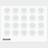 Sticker Rond Silver Light Blue Confetti Merci pour Popup By (Feuille)