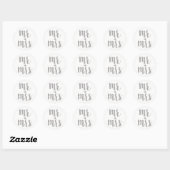 Sticker Rond Silver M. & Mme autocollants, parties scintillant, (Feuille)