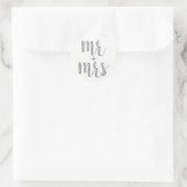 Sticker Rond Silver M. & Mme autocollants, parties scintillant, (Sac)