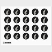 Sticker Rond Silver Narwhal Waves Celtic Style Art (Feuille)
