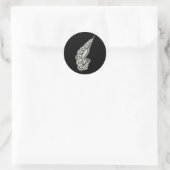 Sticker Rond Silver Narwhal Waves Celtic Style Art (Sac)